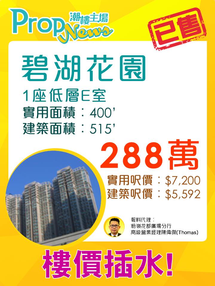 碧湖花園兩個月二度創新低