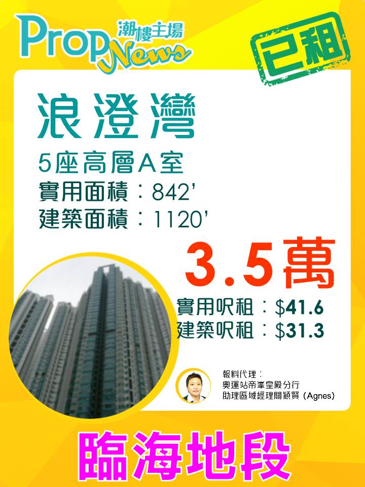 浪澄灣3房海景戶月租3.5萬