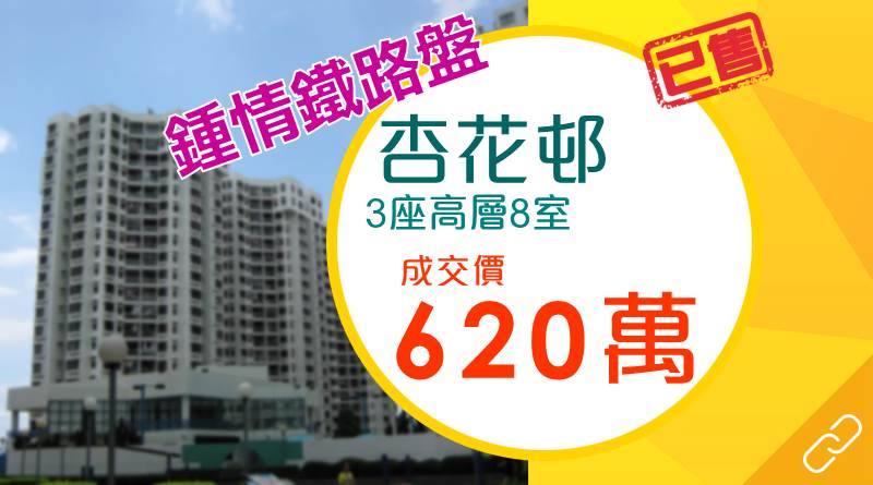 鐵路盤情有獨鍾 杏花邨兩房戶約620萬元易手